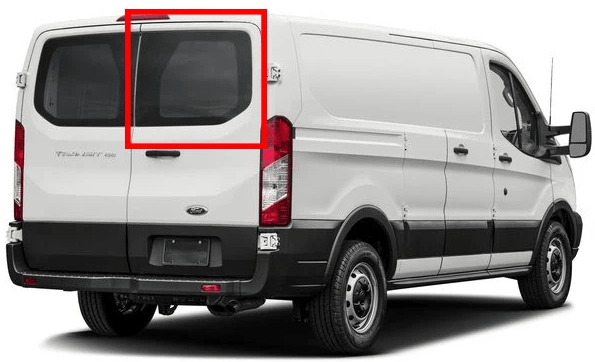 Ford Transit 2015+ Passenger Rear Cargo Door Window ( Low Roof ) - Campervan HQ