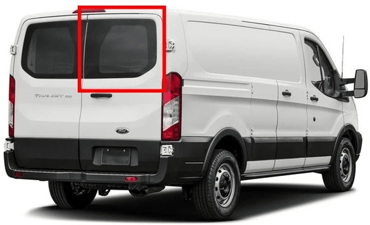 Ford Transit 2015+ Passenger Rear Cargo Door Window ( Low Roof ) - Campervan HQ