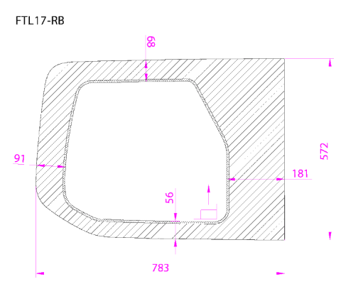 Ford Transit 2015+ Passenger Rear Cargo Door Window ( Low Roof ) Dimensions - Campervan HQ