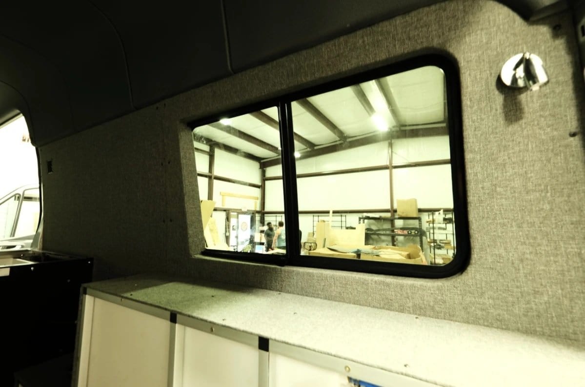 Mercedes Sprinter (2007+) Passenger Rear Quarter Screened Half-Slider Window 170″ WB ( from Inside-Closed ) - Campervan HQ