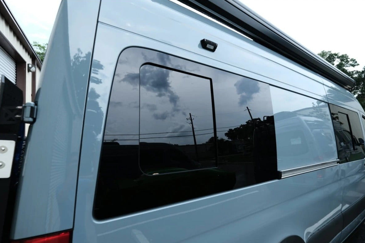 Mercedes Sprinter (2007+) Passenger Rear Quarter Screened Half-Slider Window 170″ WB - Campervan HQ