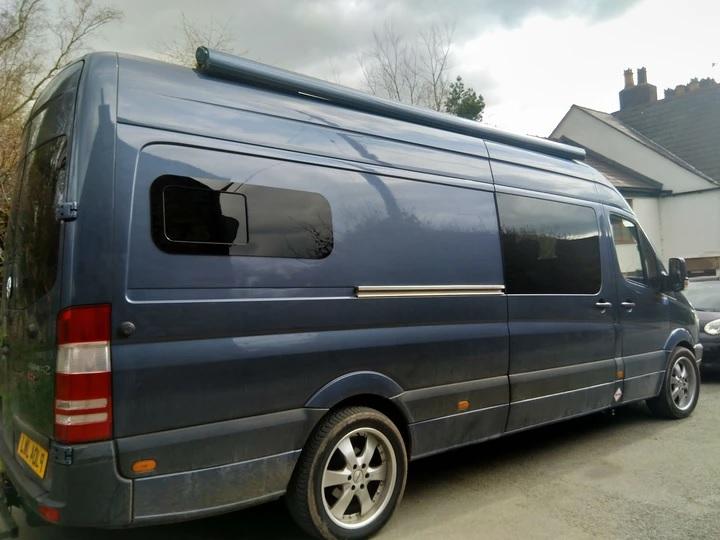 Universal-Fit Passenger Side Half-Slider Screened Window (15"H x 40"W)_on Sprinter Side View - Campervan HQ