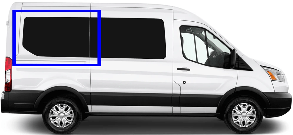 Ford Transit 2015+ Passenger Side Rear Quarter Fixed Window 130"WB - Campervan HQ