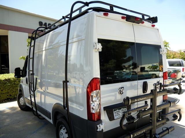 Aluminess Ram promaster 136"WB Van with Surf Poles and Surf Hooks - Campervan HQ