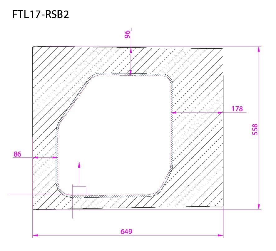 Ford Transit 2015+ Passenger Side Cargo Door Fixed Window (Low Roof)_Smaller Window ( Dimensions ) - Campervan HQ