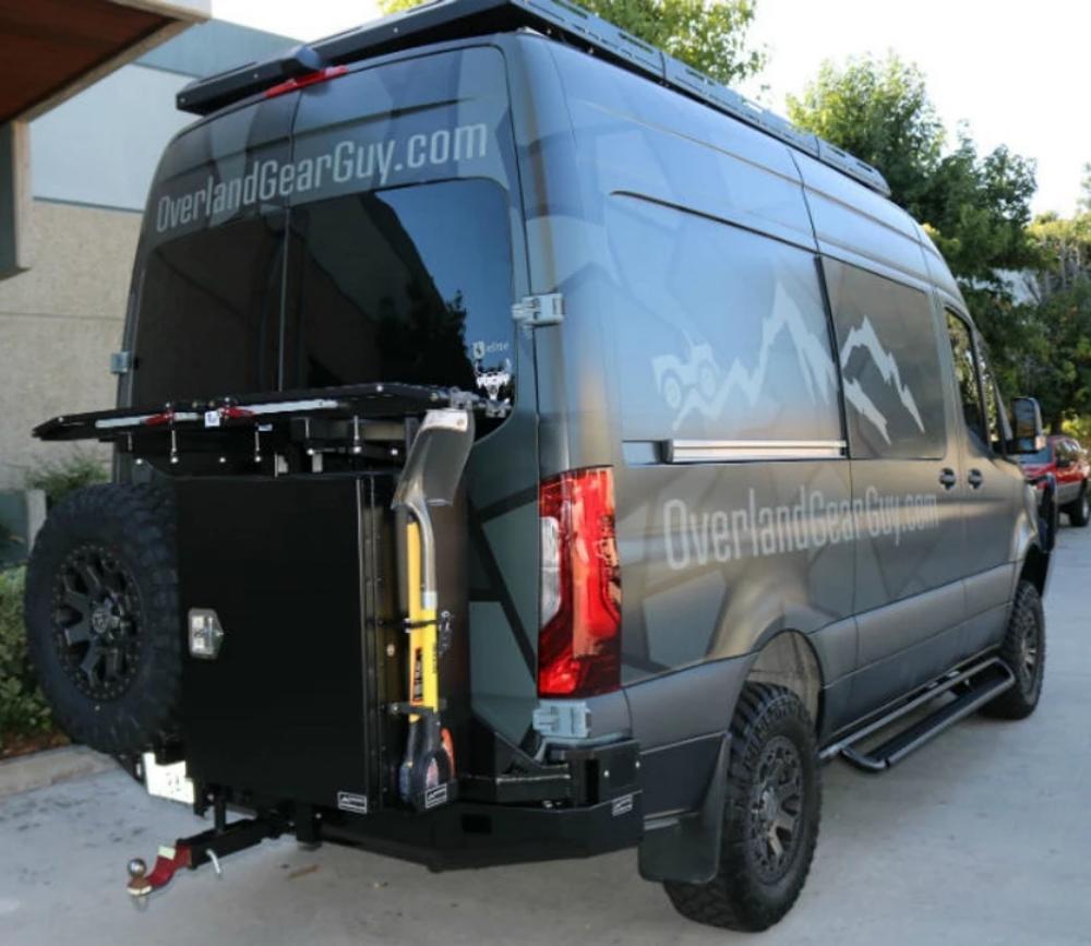 Mercedes Sprinter Slimline Rear Bumper (2019+)( Right Side View Bin and Tire Rack) -Campervan HQ