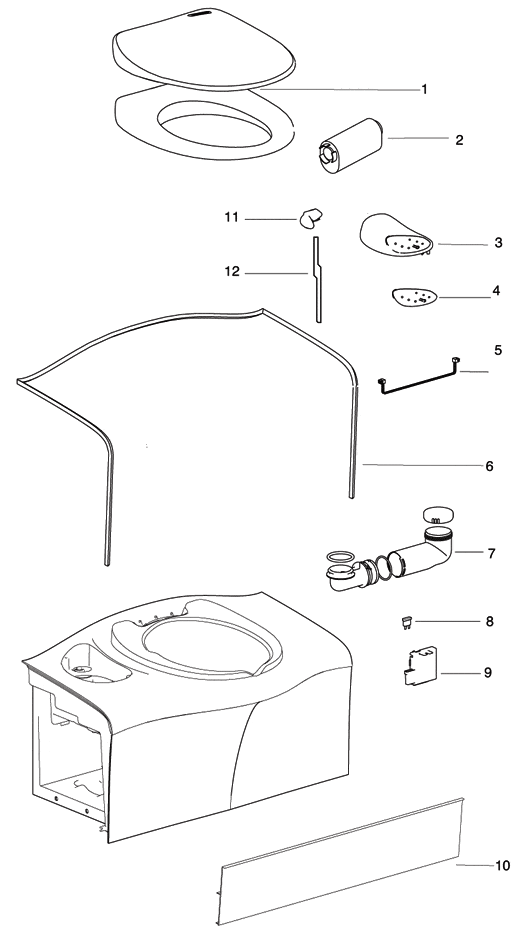 Thetford C402C RV Toilet Parts Diagram - Campervan HQ