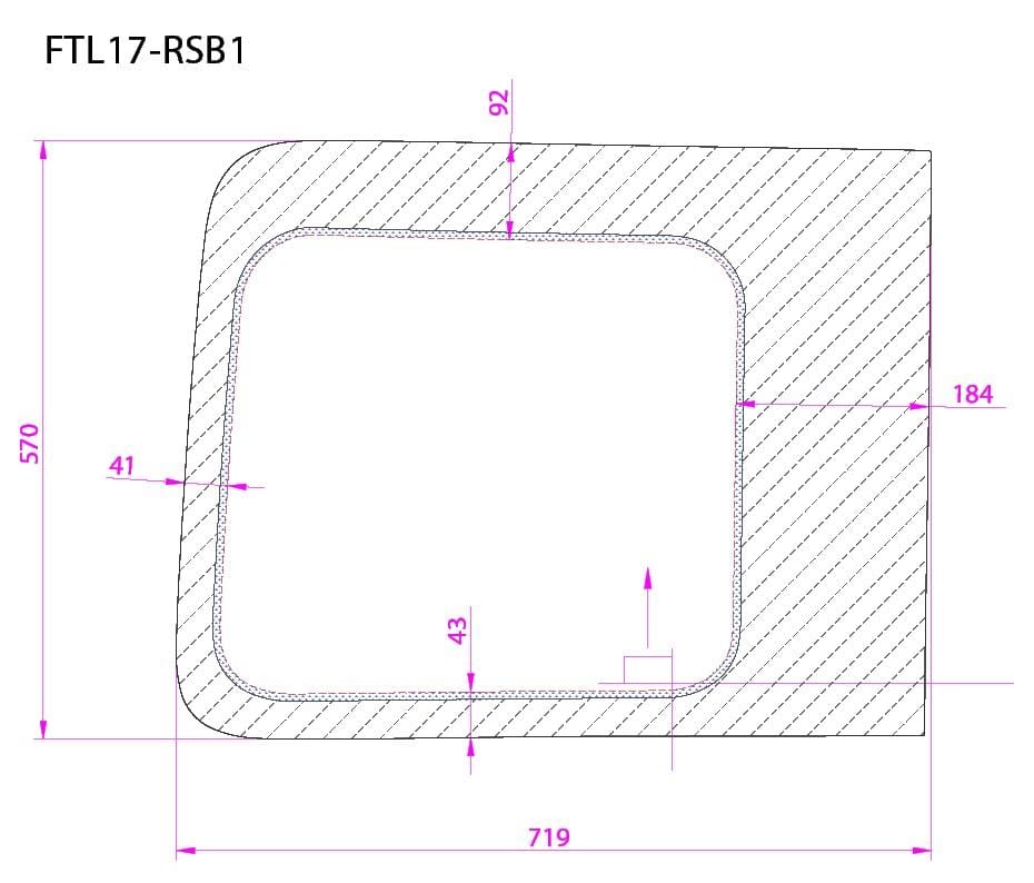 Ford Transit 2015+ Passenger Side Cargo Door Fixed Window (Low Roof)_Larger Window ( Dimensions ) - Campervan HQ