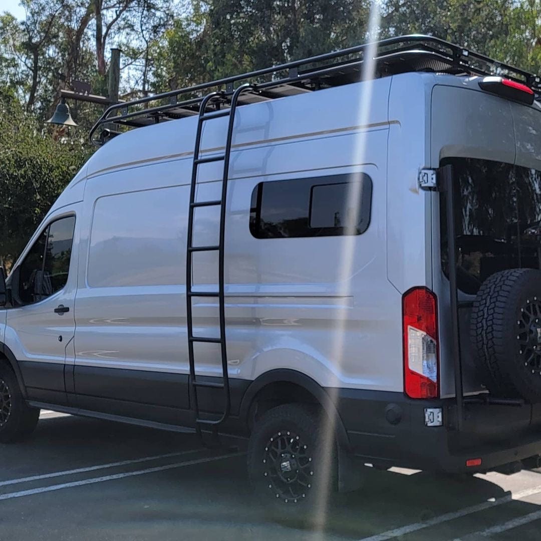 Universal-Fit Driver Side Half-Slider Screened Window (15"H x 40"W)_on Ford Transit - Campervan HQ