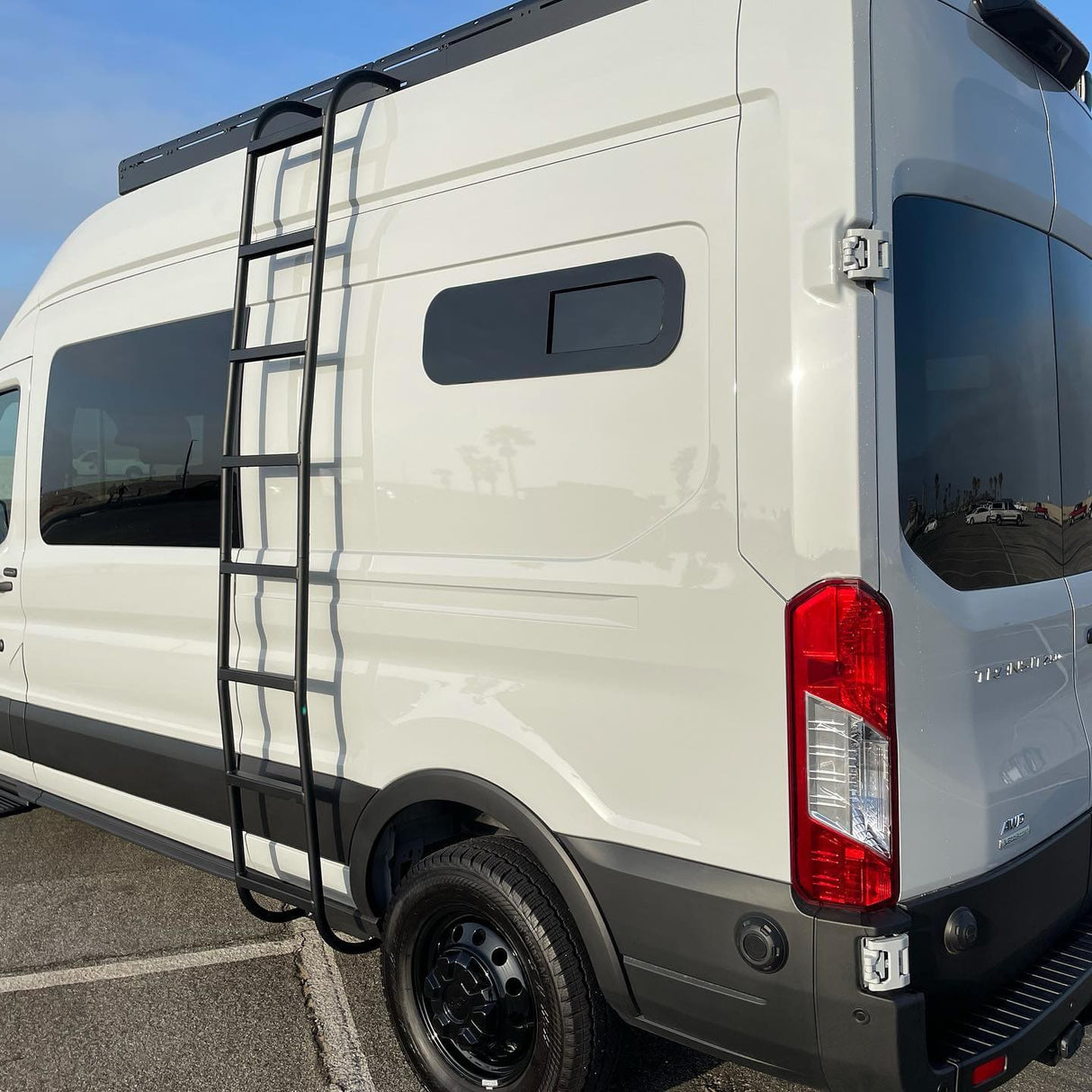 Universal-Fit Driver Side Half-Slider Screened Window (9.4"H x 30.7"W)_ on Ford Transit - Campervan HQ
