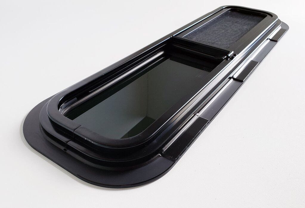 Universal-Fit Passenger Side Half-Slider Screened Window (9.4"H x 30.7"W)_Internal View - Campervan HQ