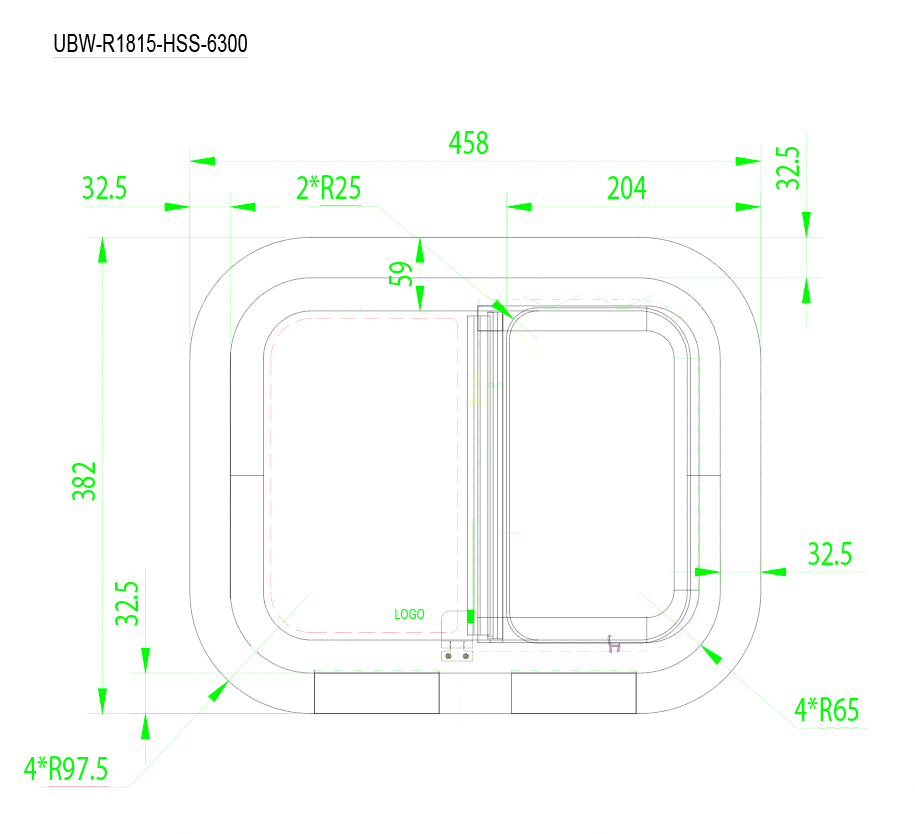 Universal-Fit Passenger Side Half-Slider Window (18"H x 15"W)_Dimensions - Campervan HQ