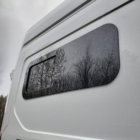 Universal-Fit Passenger Side Half-Slider Screened Window (15"H x 40"W) - Campervan HQ