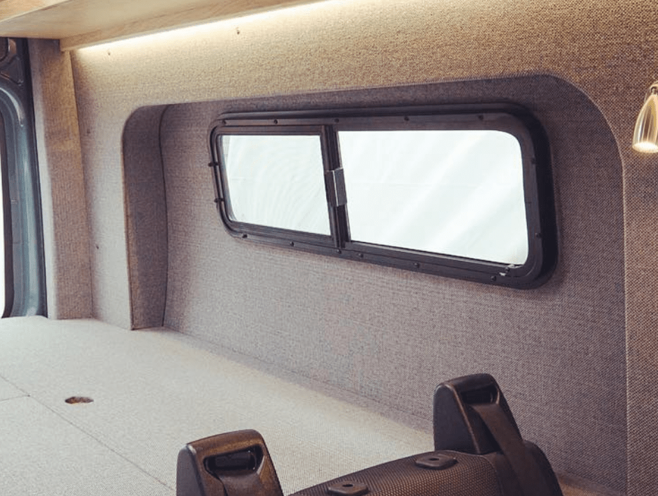 VW1033L Driver Side Bunk Window (Interior View) - Campervan HQ