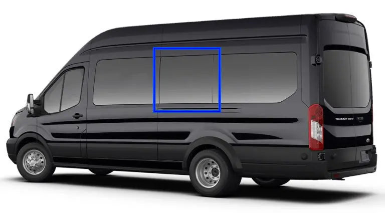 VWD Ford Transit Van Fixed Window Medium / High Roof 2015+ Driver Side Middle (148"/148" EXT WB) (DTT18002) - Campervan HQ