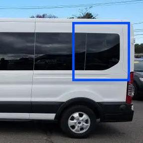 VWD Ford Transit Van Fixed Window Medium / High Roof 2015+ Driver Side Rear Quarter 148"WB (DTT18007) - Campervan HQ