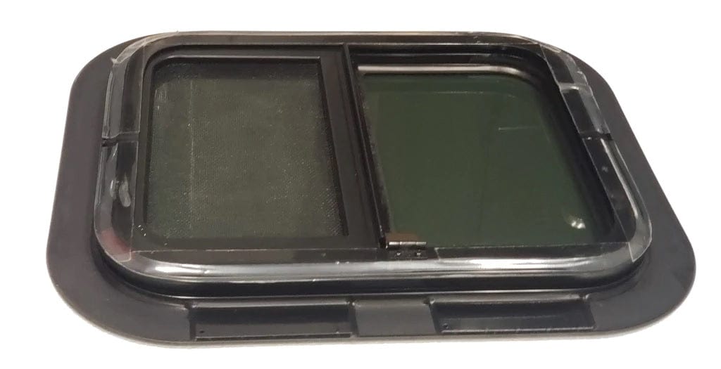 Universal-Fit Driver Side Half-Slider Screened Window (18"H x 15"W)_Internal View - Campervan HQ