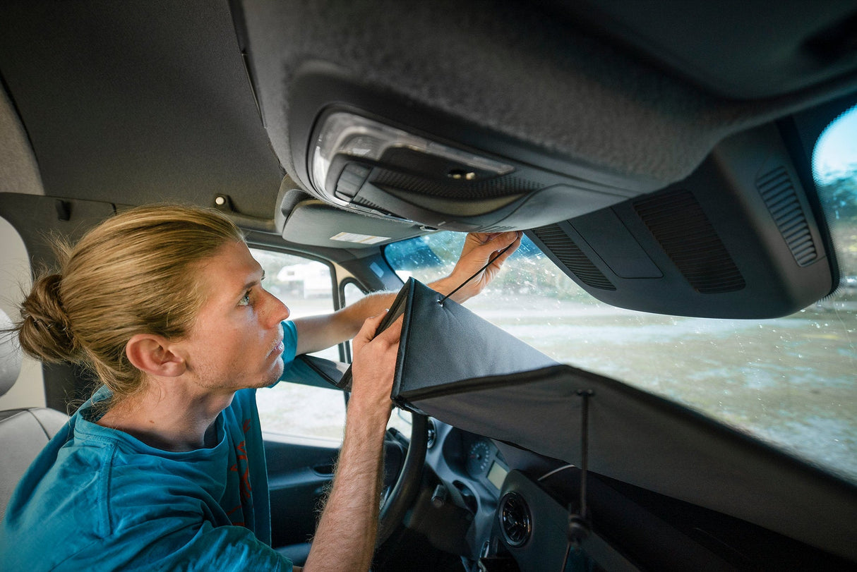 Van Essential Ford Transit Crew Window Covers - Full Set (Windshield Cover Installation) - Campervan HQ