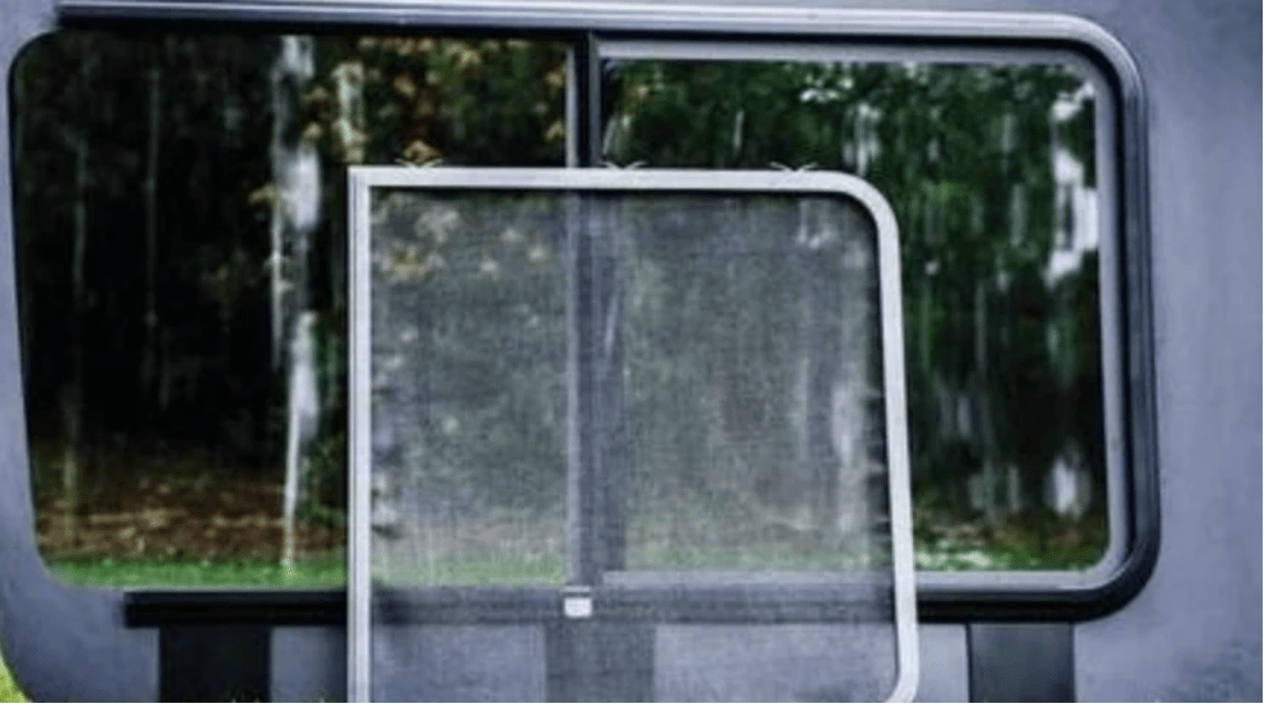 AM Auto Ram ProMaster Passenger Side Rear Quarter Half-Slider Screened Window 159”EXT (PB07-RS3XL-HSS P) _with Removable Fly Screen - Campervan HQ