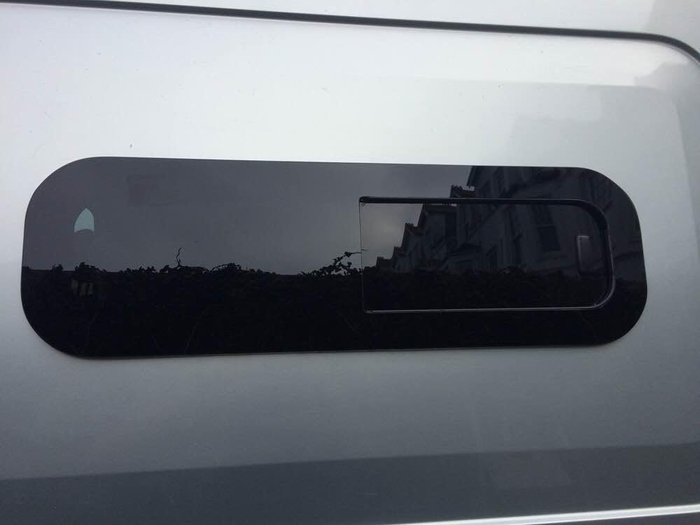 Universal-Fit Driver Side Half-Slider Screened Window (9.4"H x 30.7"W)_Mounted - Campervan HQ