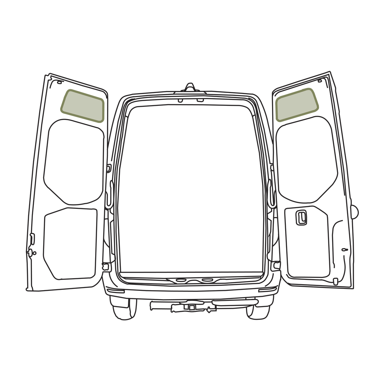 VanEssential Mercedes Sprinter Upper Rear Door Storage Panels (Pair)