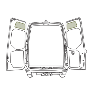 VanEssential Mercedes Sprinter Upper Rear Door Storage Panels (Pair)