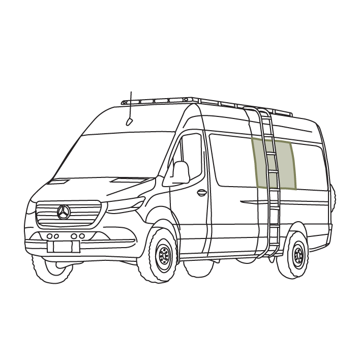 VanEssential Mercedes Sprinter Stealth Passenger Van Middle Window Covers
