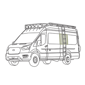 VanEssential Ford Transit Stealth Middle Window Cover (Factory Plastic Trim)