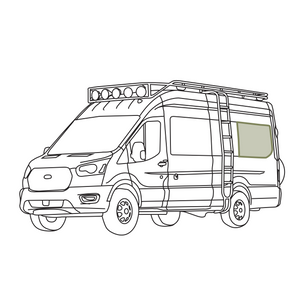 VanEssential Ford Transit Stealth Rear Qtr Window Cover (Factory Plastic Trim)