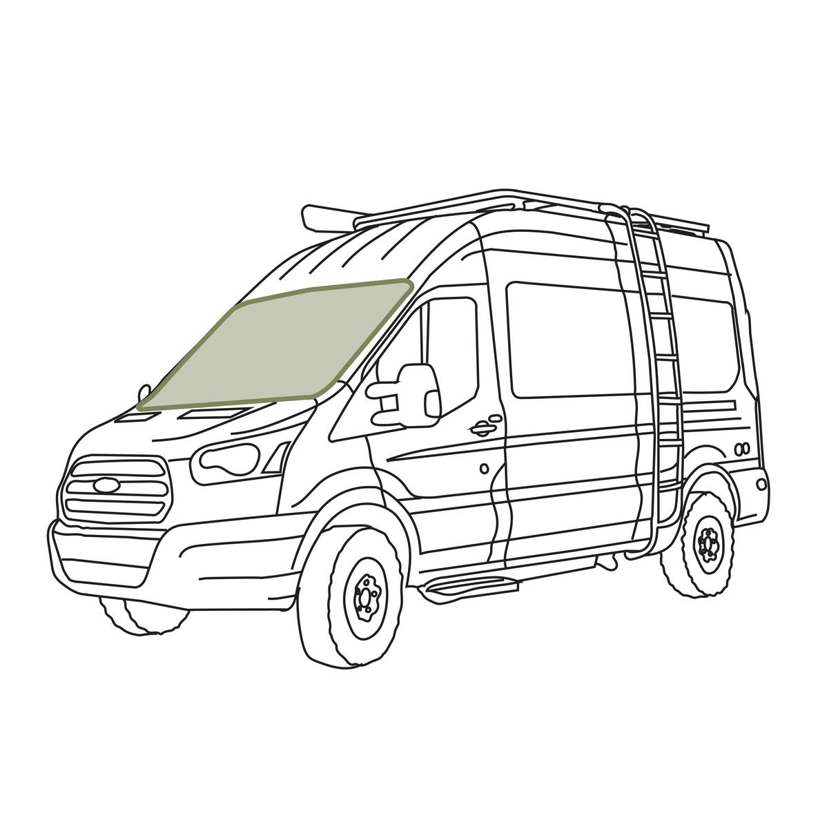 VanEssential Ford Transit Stealth Front Windshield Cover