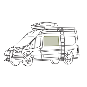 VanEssential Ford Transit Stealth Crew Window Cover