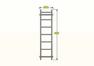 RB Components 2007+ Sprinter Van HD Rear Door Ladder - High Roof