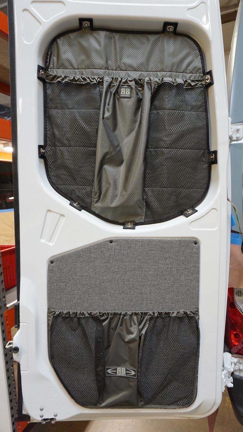RB Components 2019+ Sprinter Van Fabric, Rear Door Window Stuff Bag