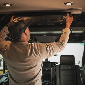 Canyon Adventure Vans Cab Shelf TV Bracket