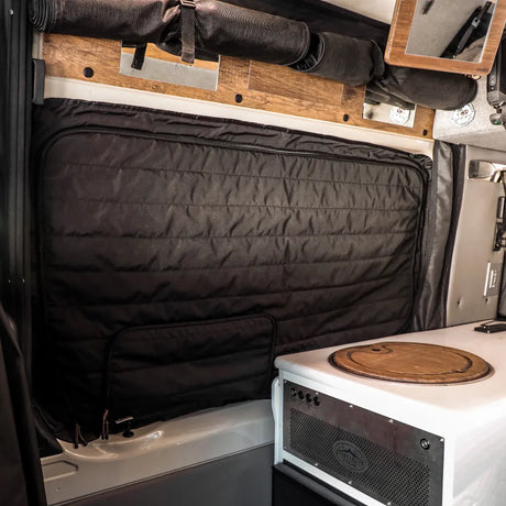 Canyon Adventure Vans CLIMA-SHADE Insulated Sliding Door Window Cover for Storyteller Overland Mode