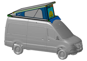 RoamlabX Carbon Fiber Roof Top Tent - 2007+ Mercedes Sprinter 170"
