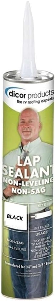 Dicor Self-Leveling Lap Sealant for RV Roof Vents - Black