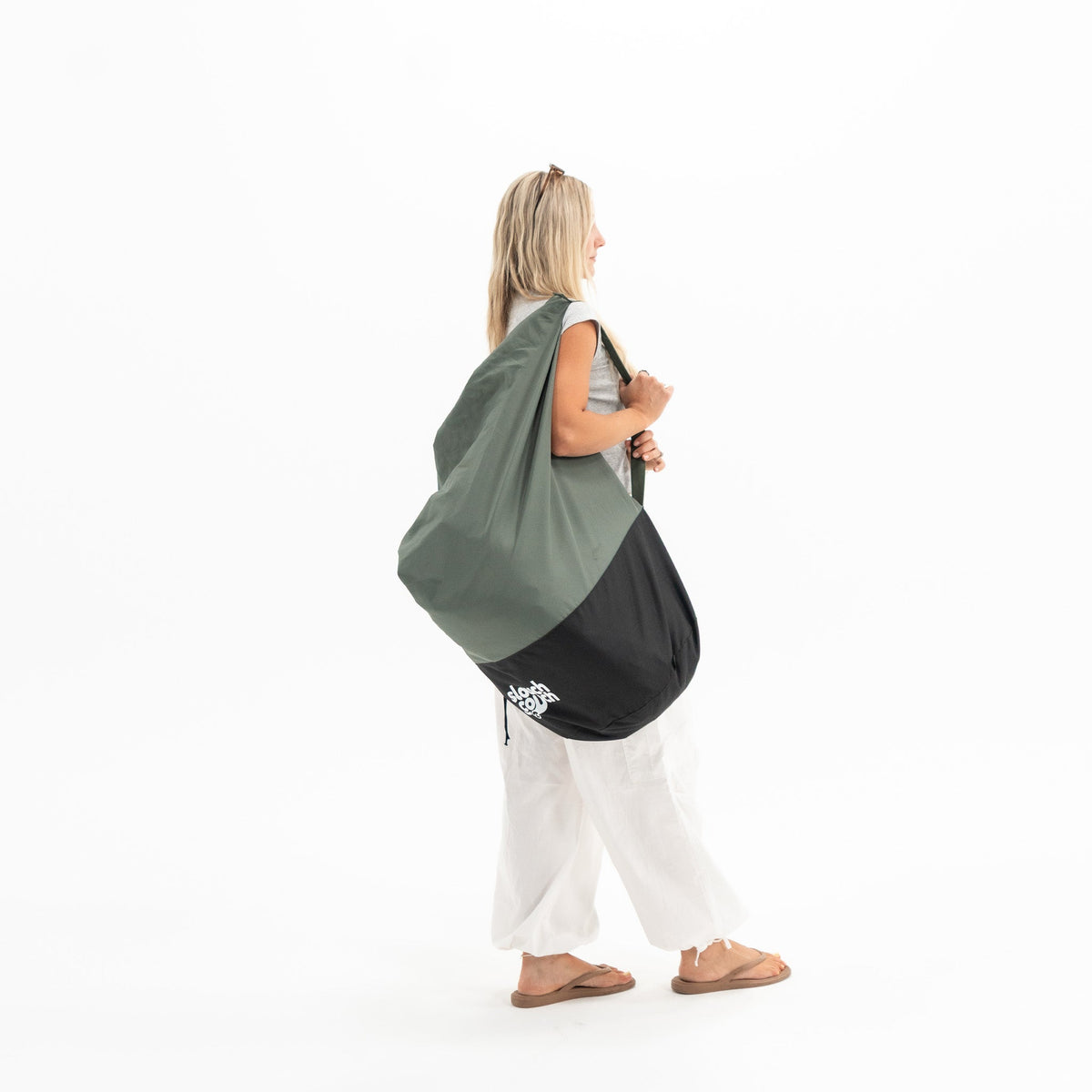 Slouch Couch Solo Inflatable Couch - Happy Camper Green