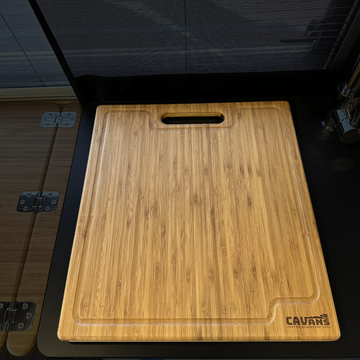 Canyon Adventure Vans Bamboo Cutting Board - Natural