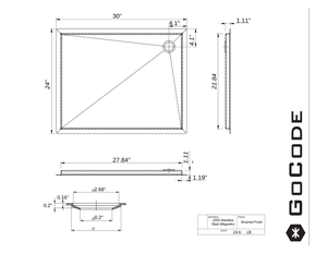 Tetravan In-Floor Shower Pan STAINLESS STEEL