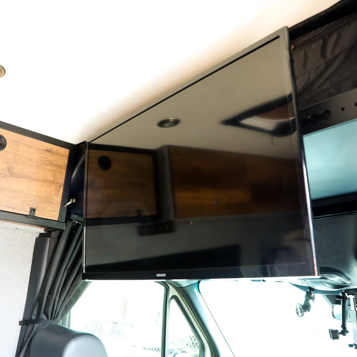 Canyon Adventure Vans Cab Shelf TV Bracket