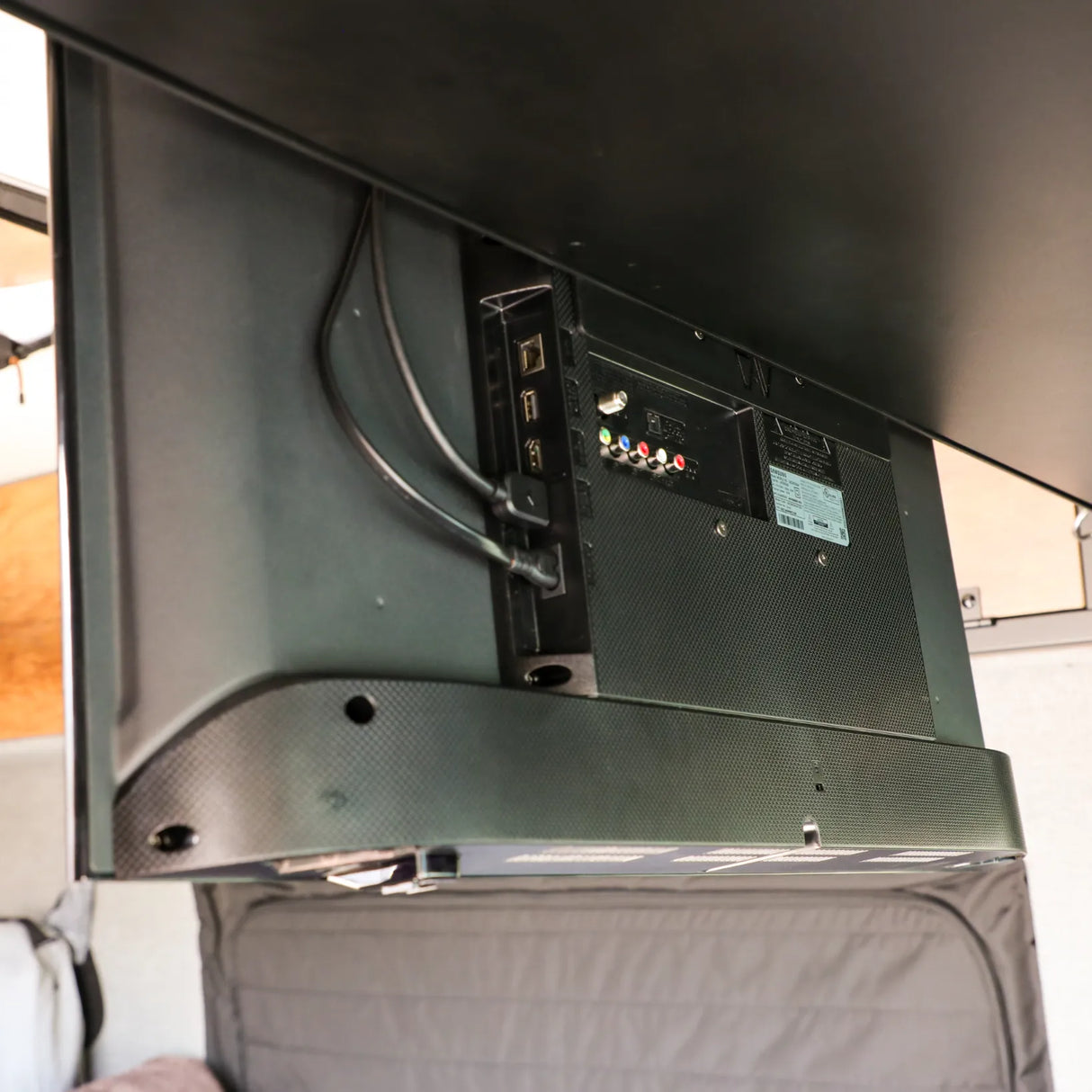 Canyon Adventure Vans Cab Shelf TV Bracket