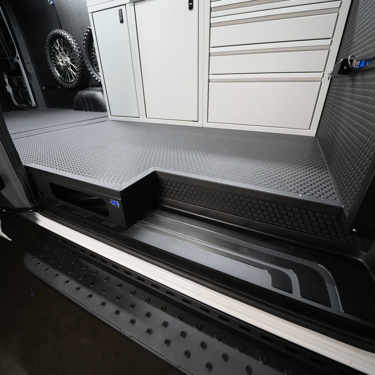 RB Components 2007+ Sprinter Van - Sliding Door Floor Extension w/Access for wood sub floor trim