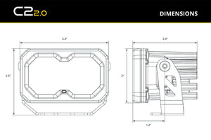 Diode Dynamics C2 2.0 Sport Yellow Flood Standard ABL (Pair)-9