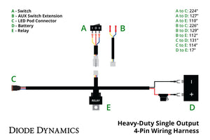 Diode Dynamics Heavy Duty Single Output 4-pin Wiring Harness-4