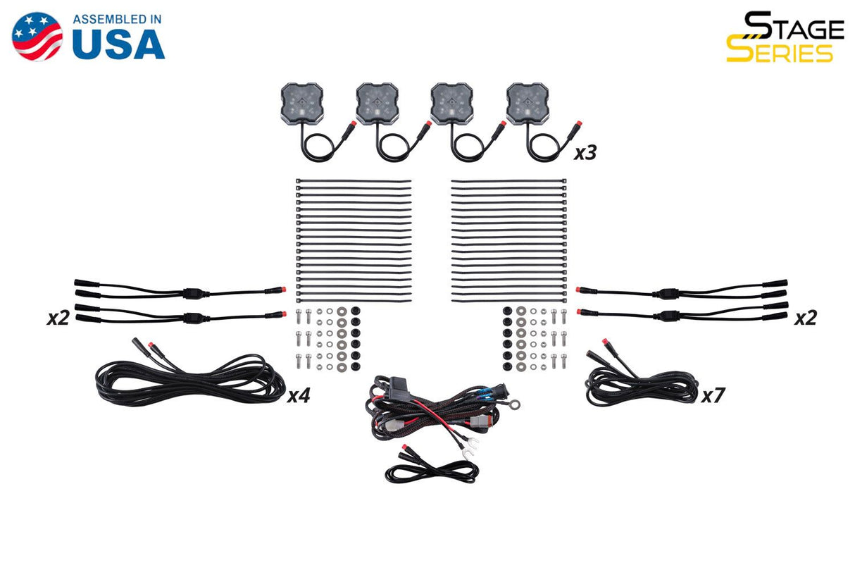 Diode Dynamics RGBW Rock Light Installer Kit w Controller (12-pack)-7