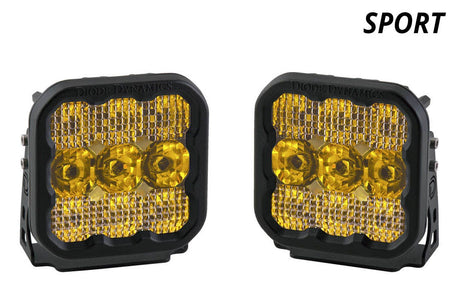 Diode Dynamics SS5 LED Pod Sport Yellow Driving (Pair)-1