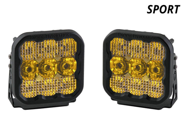 Diode Dynamics SS5 LED Pod Sport Yellow Driving (Pair)-1