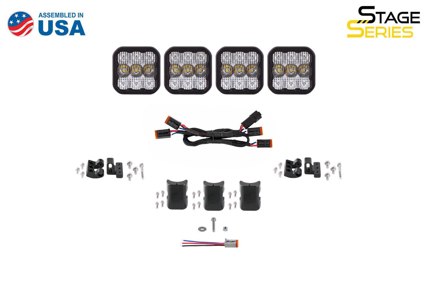 Diode Dynamics SS5 Sport Universal CrossLink 4-Pod Lightbar Yellow Combo-4