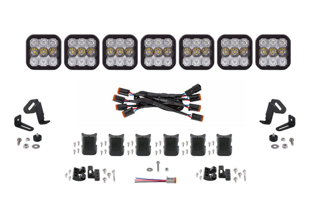 Diode Dynamics SS5 Sport Universal CrossLink 7-Pod Lightbar Yellow Driving-1
